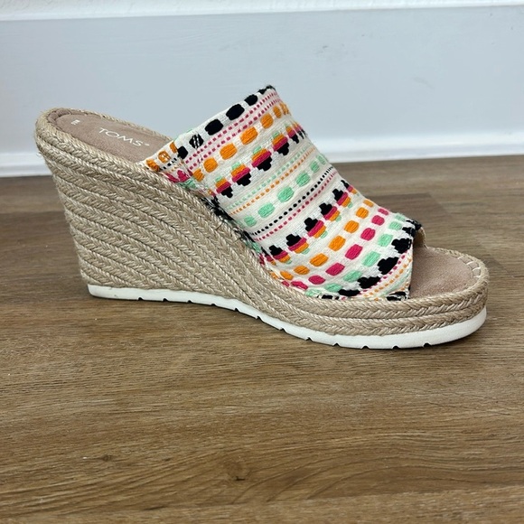 Toms Multicolor Espadrille Wedge Sandals - Picture 1 of 9